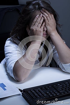 Sleepy and tired office worker Stock Photo