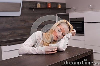 Sleepy woman Stock Photo