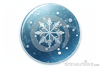 Sleet Icon With Mix Of Blue Raindrops And White Snowflakes To Represent Frozen Precipitation. Generative AI Stock Photo