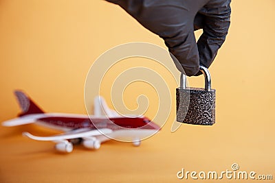The ban on flights,cancellation of flights Stock Photo