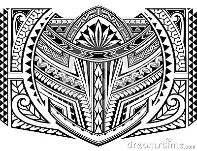 Sleeve tattoo in Maori style Vector Illustration