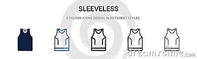 Sleeveless icon in filled, thin line, outline and stroke style. Vector illustration of two colored and black sleeveless vector Vector Illustration