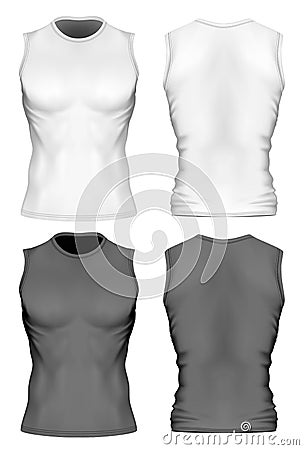 Sleeveless t-shirt with round neck Vector Illustration