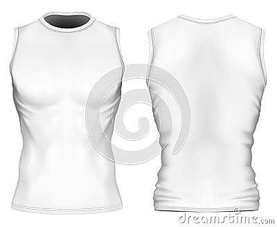 Sleeveless t-shirt with round neck Vector Illustration