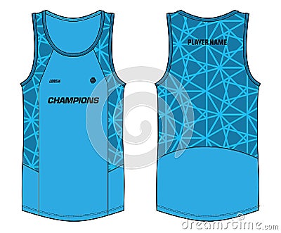 Sleeveless Tank Top Basketball jersey vest design t-shirt template, sports jersey concept with front and back view for Men and Vector Illustration