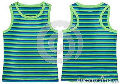 Sleeveless unisex shirt front and back view Stock Photo