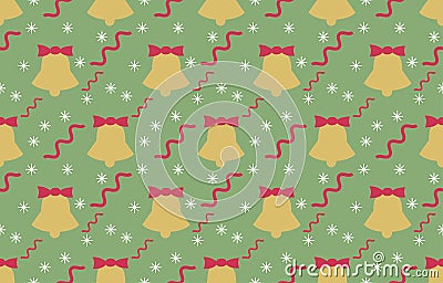 Sleigh bell seamless background, Christmas Vector , Wrapping paper design. Vector Illustration