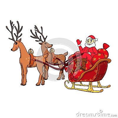 Sleigh with gifts Vector Illustration