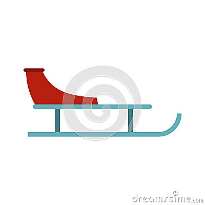 Sleigh icon, flat style Vector Illustration