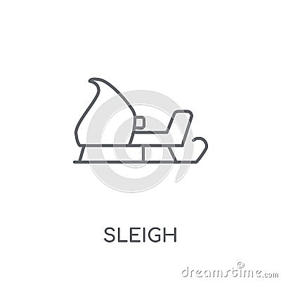 Sleigh linear icon. Modern outline Sleigh logo concept on white Vector Illustration