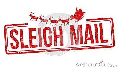 Sleigh mail sign or stamp Vector Illustration