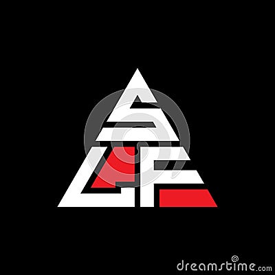 SLF triangle letter logo design with triangle shape. SLF triangle logo design monogram. SLF triangle vector logo template with red Vector Illustration