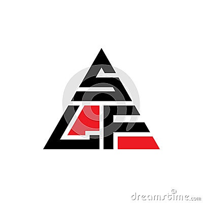 SLF triangle letter logo design with triangle shape. SLF triangle logo design monogram. SLF triangle vector logo template with red Vector Illustration