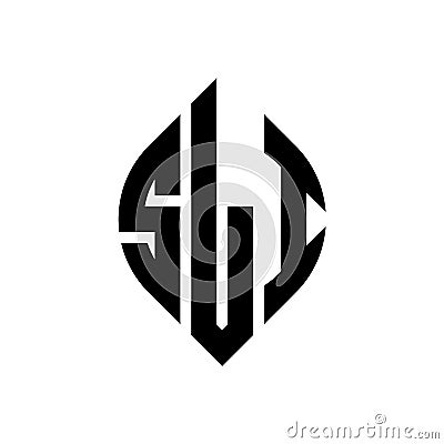 SLI circle letter logo design with circle and ellipse shape. SLI ellipse letters with typographic style. The three initials form a Vector Illustration
