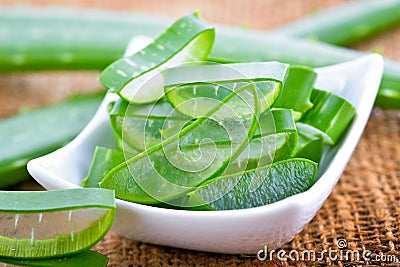 Slice Aloe Vera Stock Photo