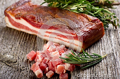 Slice bacon Stock Photo