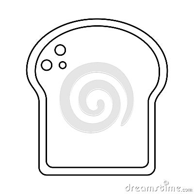 slice bread bakery thin line Cartoon Illustration