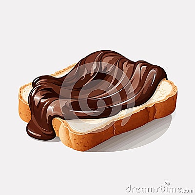 Slice of bread with chocolate spread vector isolated illustration Vector Illustration