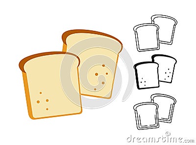 Slice Bread icon bakery line glyph sketch vector Vector Illustration