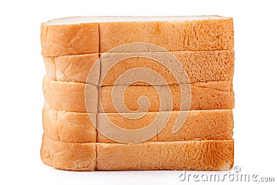 Slice of bread on white background Stock Photo