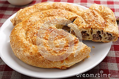 Slice of burek Stock Photo