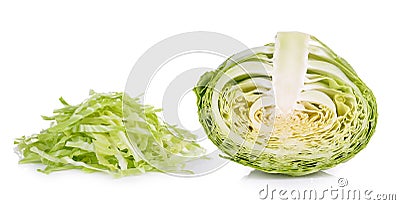 Slice cabbage on white background Stock Photo