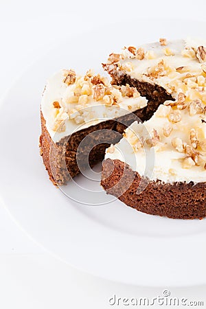 Studio shot of Slice of carrot cake Stock Photo