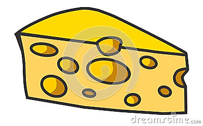 Slice of Cheese Illustration Stock Photo