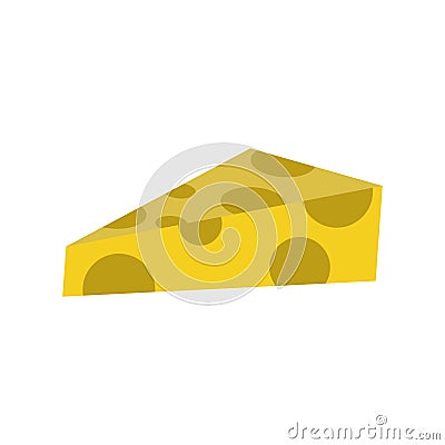 Slice cheese snack food design isolated icon Vector Illustration