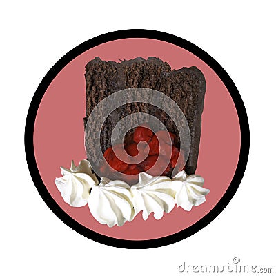 Slice of Chocolate Layer Cake Stock Photo