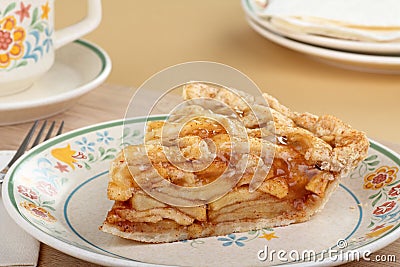 Slice of Cinnamon Apple Pie Stock Photo