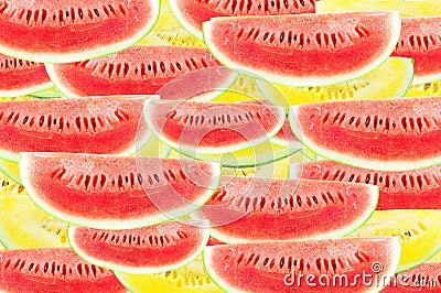 Slice Fresh watermelon Yellow and red for background Stock Photo