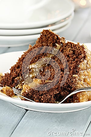 Slice of German Chocolate Cake Stock Photo