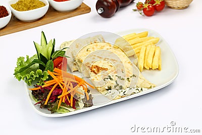 Slice of Gozleme Stock Photo