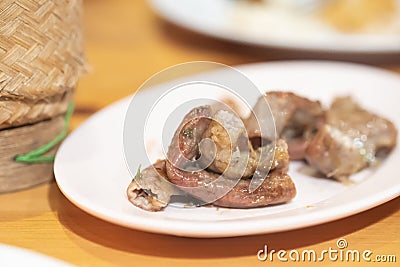 Slice grilled pork filling Stock Photo