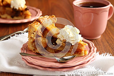 Slice of homemade dutch apple cake Stock Photo