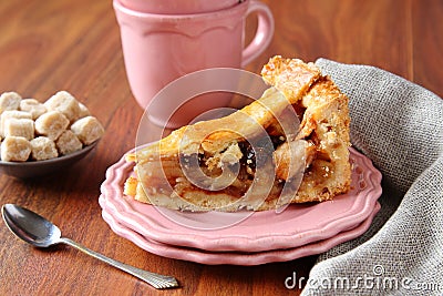 Slice of homemade dutch apple pie Stock Photo