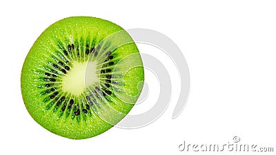 slice of juicy delicious and healthy ripe kiwi, isolated on white background, copy space, template Stock Photo