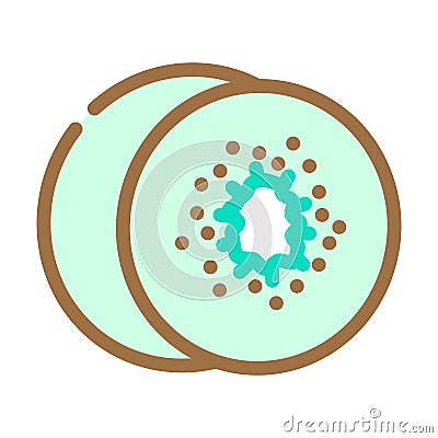 slice kiwi fruit color icon vector illustration Vector Illustration