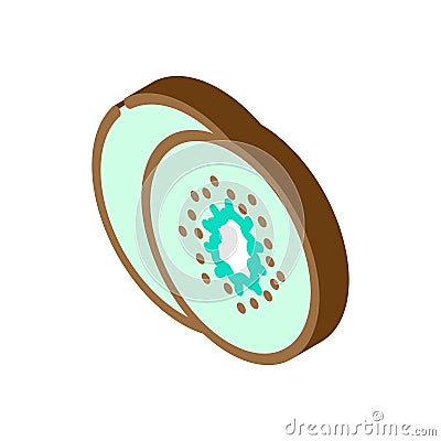 slice kiwi fruit isometric icon vector illustration Vector Illustration