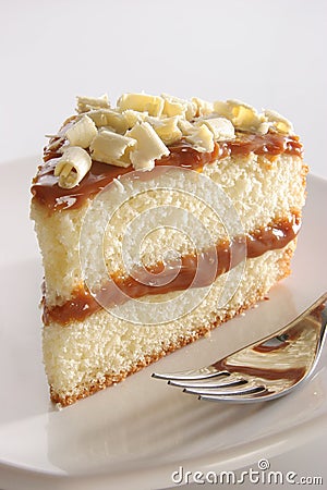Slice of layered cake Stock Photo