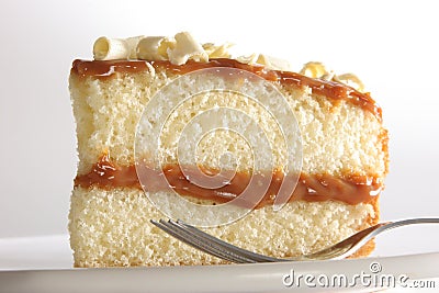 Slice of layered cake Stock Photo