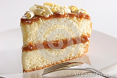 Slice of layered cake Stock Photo