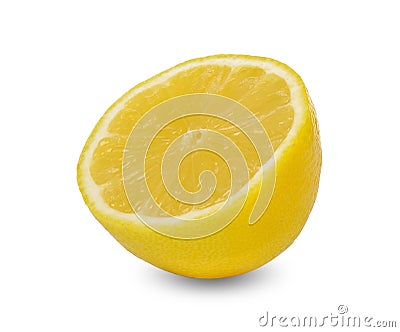 Slice lemon isolated on white clipping path Stock Photo