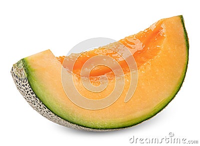 Slice melon isolated on white clipping path Stock Photo