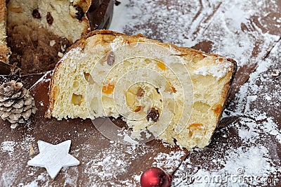 Slice of panettone Stock Photo