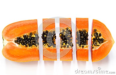 Slice papaya fruit Stock Photo
