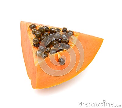 A slice papaya fruit Stock Photo