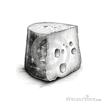 slice parmesan cheese ai generated Cartoon Illustration