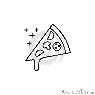 a slice of pizza icon. Element of new year oarty outline icon. Thin line icon for website design and development, app development Stock Photo
